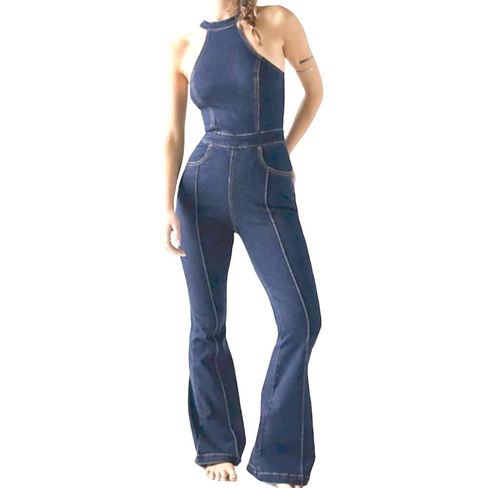 NEW FREE PEOPLE WE THE FREE CRVY SYDNEY DENIM JUMPSUIT SIZE 2